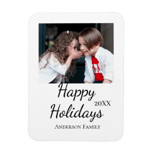 Happy Holiday Kinder Foto Moderne Geschenke Text Magnet