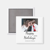 Happy Holiday Kinder Foto Moderne Geschenke Text Magnet (Vorderseite/Rückseite)