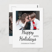 Happy Holiday Kinder Foto Moderne Geschenke Text Postkarte (Vorne/Hinten)