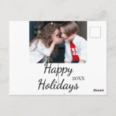 Happy Holiday Kinder Foto Moderne Geschenke Text Postkarte (Rückseite)