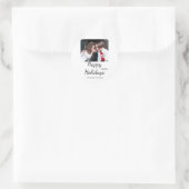 Happy Holiday Kinder Foto Moderne Geschenke Text Runder Aufkleber (Tasche)