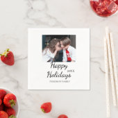 Happy Holiday Kinder Foto Moderne Geschenke Text Serviette (Beispiel)