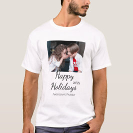 Happy Holiday Kinder Foto Moderne Geschenke Text T-Shirt