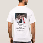 Happy Holiday Kinder Foto Moderne Geschenke Text T-Shirt (Rückseite)