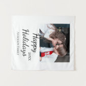 Happy Holiday Kinder Foto Moderne Geschenke Text Wandteppich (Vorderseite (Horizontal))