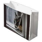 Happy Holiday Kitty Cat Große Geschenktüte (Vorderseite Schrägansicht)