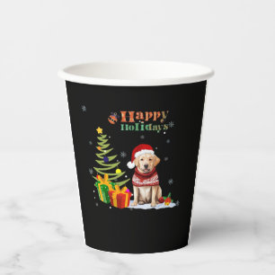 Happy Holiday Labrador Retriever Dog Christmas Tre Pappbecher