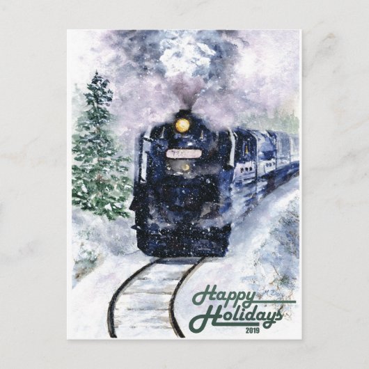 Happy Holiday Northern Express Feiertagspostkarte (Vorderseite)