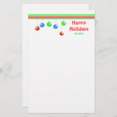 Happy Holiday Ornaments Briefpapier (Vorne/Hinten)