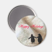Happy Holiday Penguins Magnet (Vorderseite/Rückseite)