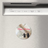 Happy Holiday Penguins Magnet (In Situ (Geschirrspüler))