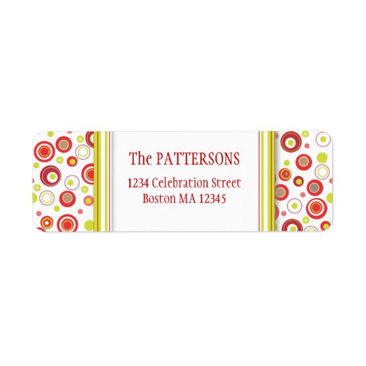 Happy Holiday Polka Dot Red Green Address Labels (Vorne)