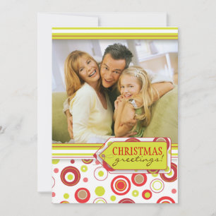 Happy Holiday Polka Dot Two Foto Card Feiertagskarte