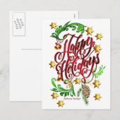 Happy Holiday Postcard Feiertagspostkarte (Vorne/Hinten)