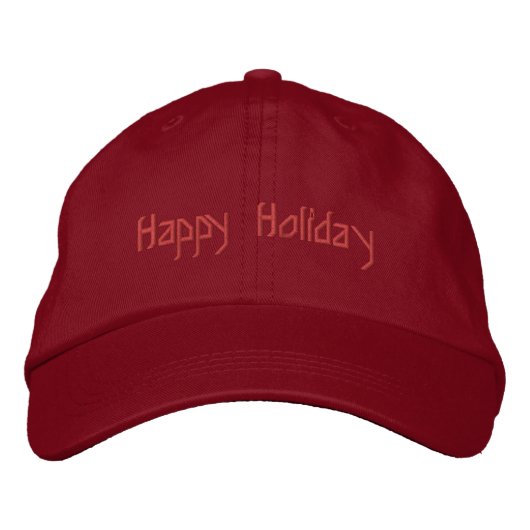 Happy Holiday Red Basic anpassbar Bestickte Baseballkappe (Vorderseite)