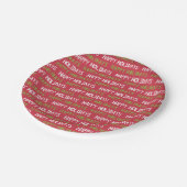 Happy Holiday Red, Green und White Trees Pappteller (Schrägansicht)