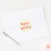Happy Holiday Red Script Cream Simple Runder Aufkleber (Umschlag)