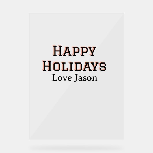 Happy Holiday Rote Liebe hinzufügen Namen Familien Acrylschild (Vorderseite)