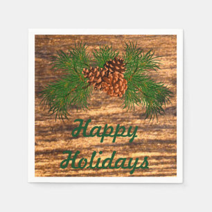 Happy Holiday - rustikales KiefernDetail Serviette