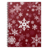 Happy Holiday Schneeflocken Pattern Burgund Notizblock (Vorderseite)