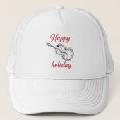 Happy Holiday Script Foam Trucker Hat | Festive Truckerkappe (Vorderseite)