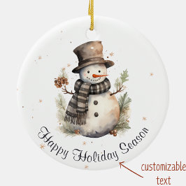 Happy Holiday Season Persönliche Weihnachtsfeier Keramik Ornament