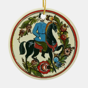 Happy Holiday, Skandinavien Horseman Keramikornament