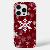 Happy Holiday Snowflakes Pattern Burgund Case-Mate iPhone Hülle (Rückseite)