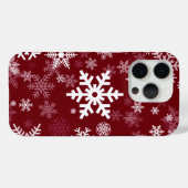 Happy Holiday Snowflakes Pattern Burgund Case-Mate iPhone Hülle (Rückseite (Horizontal))