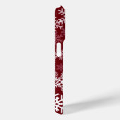 Happy Holiday Snowflakes Pattern Burgund Case-Mate iPhone Hülle (Rückseite / Rechts)