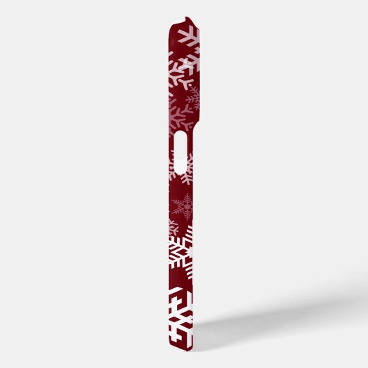 Happy Holiday Snowflakes Pattern Burgund Case-Mate iPhone Hülle (Rückseite / Rechts)