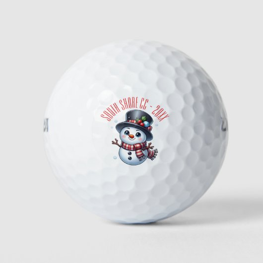 Happy Holiday Snowman Custom Message Golf Ball (Vorderseite)