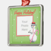 Happy Holiday Snowman (Foto-Rahmen) Silbernes Ornament (Links)