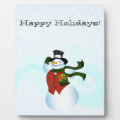 Happy Holiday Snowman Fotoplatte (Vorderseite)