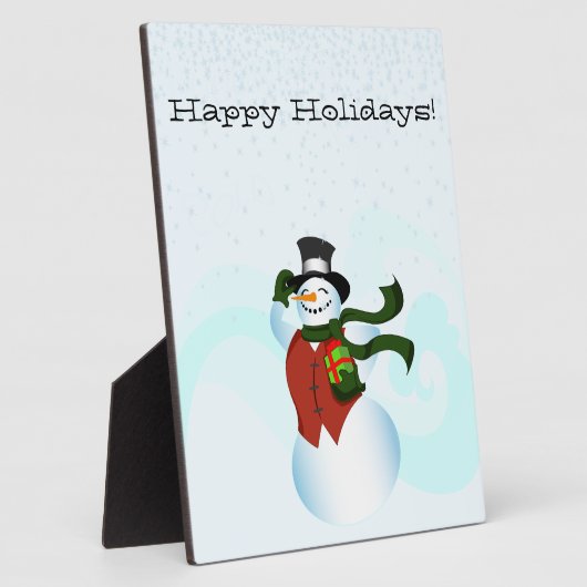 Happy Holiday Snowman Fotoplatte (Seite)