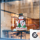 Happy Holiday Snowman Window Cloning Fensteraufkleber (Café-Fenster)