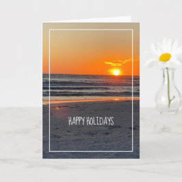 Happy Holiday Sunset Beach Foto Karte