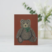 Happy Holiday Teddy Feiertagspostkarte (Stehend Vorderseite)