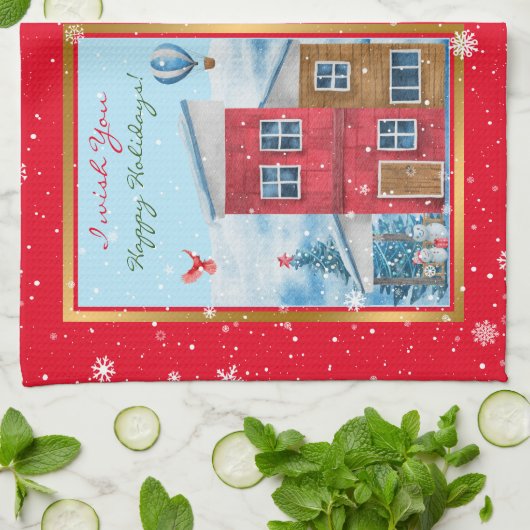 Happy Holiday Time Customize Geschirrtuch (Gefaltet)