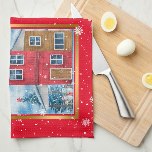 Happy Holiday Time Customize Geschirrtuch (Viertel Falte)