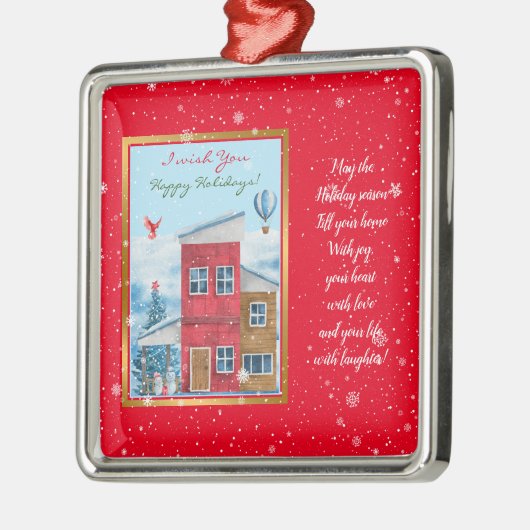 Happy Holiday Time Customize Ornament Aus Metall (Links)