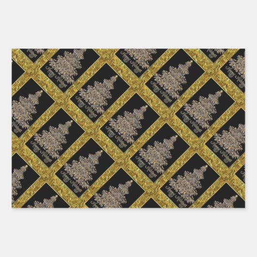 Happy Holiday Tree Viktorianische Weihnachten Geschenkpapier Set (Vorderseite)