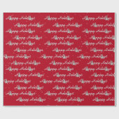 Happy Holiday Trees on Red Geschenkpapier (Flach)