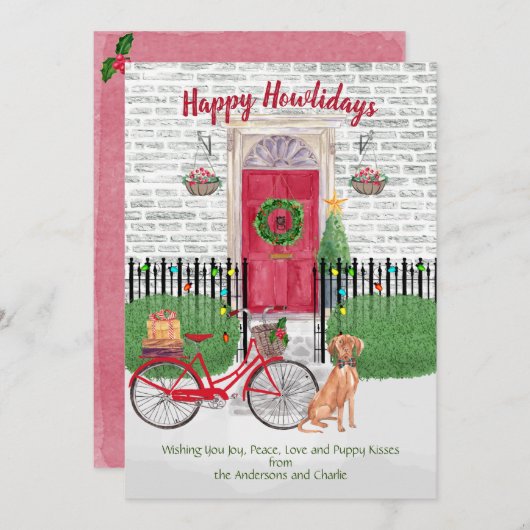Happy Holiday Vizsla Bicycle Red Door (Vorne/Hinten)