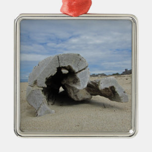 Happy Holiday Warm Pacific Coast Beach Driftwood Ornament Aus Metall