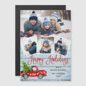 Happy Holiday Weihnachten 4 FOTO Magnetkarte (Vorne/Hinten)