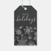 Happy Holiday Weihnachten Glitzer Silver No Foto Geschenkanhänger (Vorderseite)