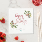 Happy Holiday Weihnachten Serviette mit Firmenlogo (Beispiel)