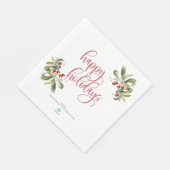 Happy Holiday Weihnachten Serviette mit Firmenlogo (Ecke)