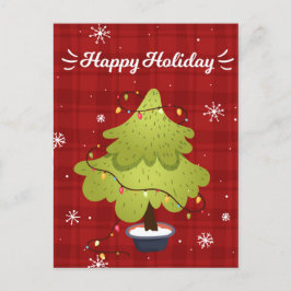 Happy Holiday Weihnachtsbaum Weihnachtskarte Feiertagspostkarte